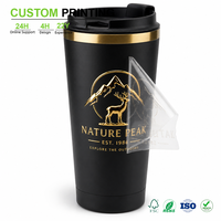 Autocollant de transfert UV DTF personnalisé pour gobelets et tasses, logo métallique en relief, impression imperméable, adhésif, vente en gros