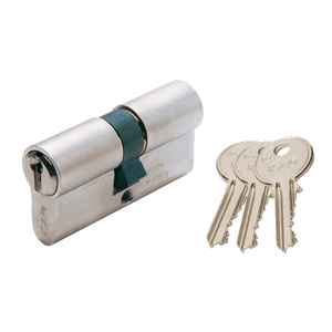 Cilindro de Seguridad ISEO 'F5' de Doble Perfil, Niquelado, 80 mm (25+10+45) - Product Image 1