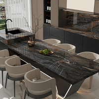 Dalle en pierre frittée effet marbre brillant Foshan 15 mm 800x2600 mm, grand format, pour revêtement mural et sol