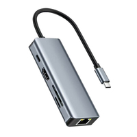 Adaptador de Carga USB-C Multipuerto 8 en 1 de Aluminio de Alta Calidad con HDMI 4K y USB 3.0, Suministro Directo de Fábrica OEM