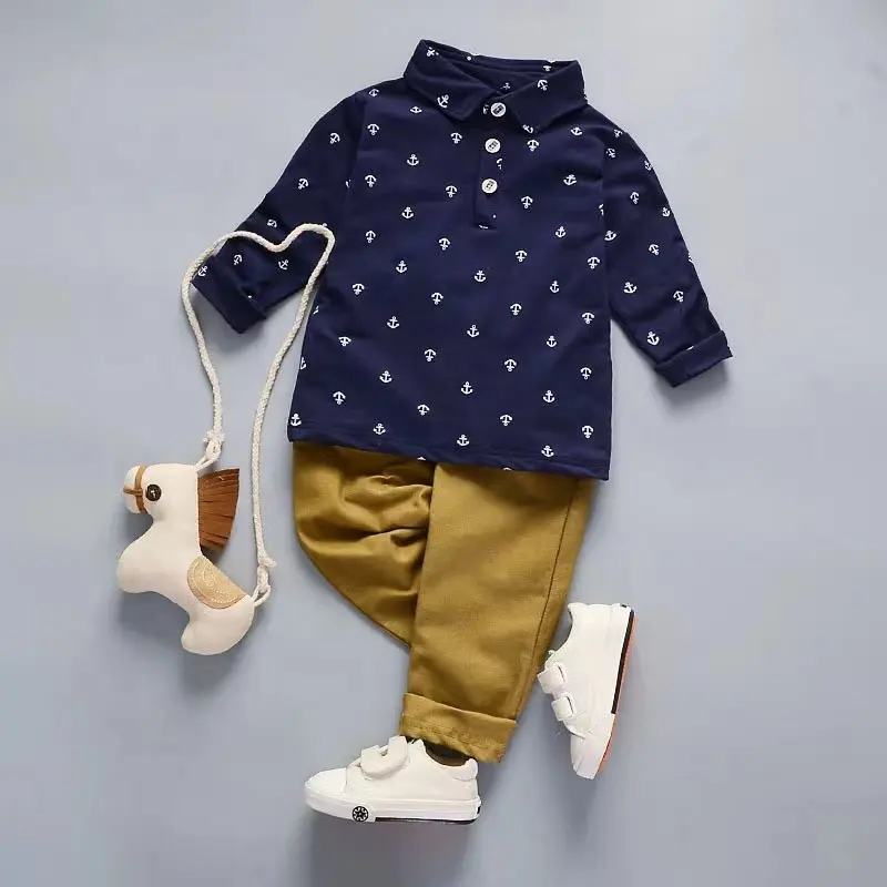 Stock 1 2 à 3 4 5 ans enfants chemise et pantalon ensembles bébé garçon Gentleman tenue enfant en bas âge garçons vêtements enfants vêtements en gros