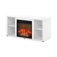 Support de cheminée électrique en bois avec meuble TV à flamme miroir pour usage domestique