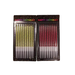 Conjunto de 10 Velas Decorativas para Festa Infantil, Base Dourada, Sem Fumaça, Feitas de Cera de Parafina para Aniversário - Product Image 1