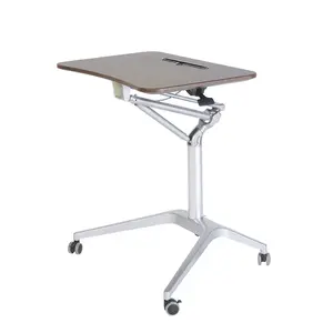 โต๊ะยืนแบบเคลื่อนย้ายได้ที่ทันสมัยเรียบง่าย โต๊ะยกแบบใช้ลม โต๊ะแล็ปท็อป โต๊ะโฮมออฟฟิศ โต๊ะเขียนหนังสือ แผงบรรยาย