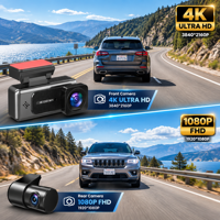 Nouvelle caméra embarquée HD 4K+1080P Wifi GPS double objectif, caméra de tableau de bord 4K, DVR de voiture, double objectif avant et arrière 4K+1080P, WIFI GPS, caméra embarquée 4K