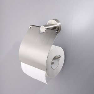 Distributeur de rouleaux de papier toilette en acier inoxydable, porte-papier toilette avec couvercle, porte-papier toilette mural - Product Image 2