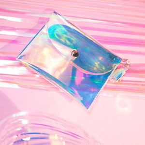 Bolsa de Maquillaje con Botón, Diseño Holográfico 3D, Láser Brillante, PVC, TPU, para Cosméticos de Playa - Product Image 2