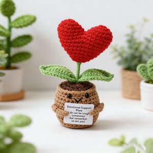 Woopal Motifs de crochet pour soutien émotionnel, Ornement d'encouragement en coton fait main, motif tournesol d'amour pour la Saint-Valentin, abeille douce, DIY - Product Image 4