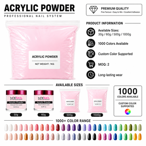 Poudre acrylique pour ongles <span class=keywords><strong>de</strong></span> qualité supérieure, couleur rose beurré, blanc transparent, multicolore, non collante, pour usage professionnel en salon, en vrac, en sac <span class=keywords><strong>de</strong></span> KG - Product Image 6