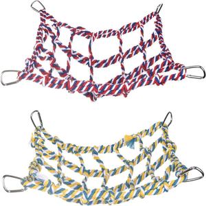 Filet d'escalade en nylon universel pour animaux de compagnie, coloré, tissé, jouet pour perroquet, oiseau, pliable, taille personnalisée, filet de suspension en pin - Product Image 2