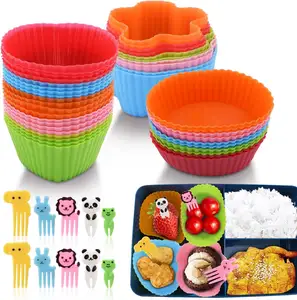 Food Grade BPA Free Cake Mould Silicon Multi Colours Round Muffin Cup Baking Silicone Cake Mould