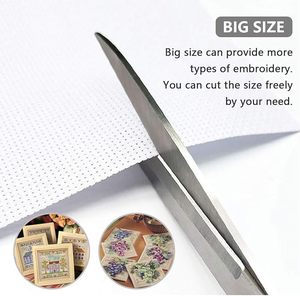 Tissu en coton mercerisé blanc à grande grille 9CT <span class=keywords><strong>pour</strong></span> broderie à la main - Product Image 4