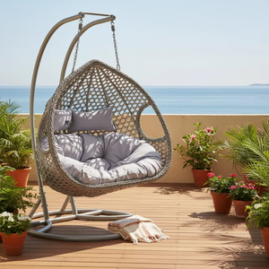 Offre Spéciale : Fauteuil <span class=keywords><strong>Suspendu</strong></span> Double en Rotin Moderne pour Extérieur – Idéal Jardin, Balcon, Patio, Hôtel, Parc – Vente en Gros - Product Image 3