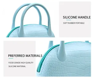 2024 heißer Verkauf anpassen Logo Silikon Geldbörse Tasche Schulter Handtasche Umhängetasche für Frauen