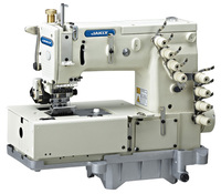 Machine à coudre à point de chaînette double à 4 aiguilles à entraînement direct manuel DT 1508P-D avec moteur et tire-fil pour ceintures