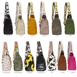 Venta caliente Vegan Leather Chest Bag para hombres Mujeres Sólido PU Cremallera Vaca Leopardo Cheetah Print Moda Portable Sling Belt Bag - Product Image 6