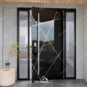 <span class=keywords><strong>Porta</strong></span> esterna moderna Cosyhouse con <span class=keywords><strong>porta</strong></span> d'ingresso <span class=keywords><strong>in</strong></span> <span class=keywords><strong>vetro</strong></span> specchiato con luci laterali e laterali superiori porte d'ingresso esterne con traverse - Product Image 2