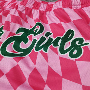 Short de basket-ball taille moyenne avec logo personnalisé par sublimation avec décoration vintage Short de basket-ball en gros sur toile - Product Image 5