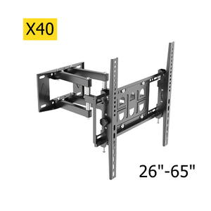 Support mural TV à mouvement complet 40-80 pouces 60 kg VESA 600x400mm Double <span class=keywords><strong>bras</strong></span> <span class=keywords><strong>articulé</strong></span> ±15° °   Inclinaison 120 °   Acier laminé à froid pivotant - Product Image 3