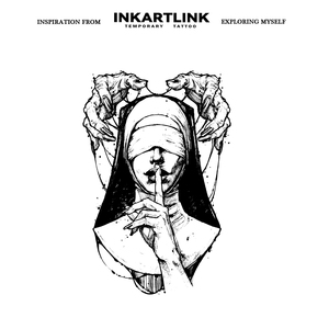 INKARTLINK Pegatina de tatuaje para el cuerpo, pegatina de tatuaje de papel, diseño de Monja Marioneta, impermeable, ecológica, de larga duración (15 días), venta al por mayor a granel - Product Image 3
