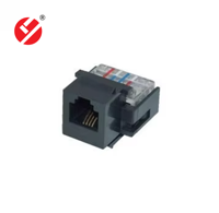 LIYUAN Black Keystone Jack Toolless 6p4c ou 6p6c UTP Cat3 Cat6 LY-KJ3-04 Networking Connector Telecom Parts