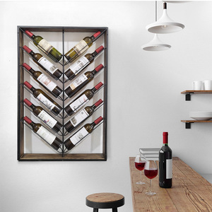 Estantes de Vino de Madera y Metal de Alta Calidad Personalizados al por Mayor, Estantes de Vino de Pared - Product Image 1