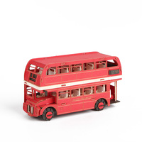 CUPUZ Puzzle en papier 3D Bus londonien, célèbre bus rouge à deux étages, jouet artisanal fait main, cadeau pour enfants et adultes