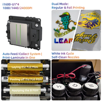 Imprimante DTF UV automatique de haute qualité LEAF A2 42 cm avec tête d'impression I1600, laminateur rouleau à rouleau pour étiquettes adhésives, coques de téléphone