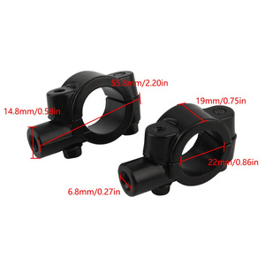 Zuqing Motorcycle Rearview Mirror Mount 8mm Universal Handlebar <b>Bracket</b> <b>Black</b> RM107 - Product Image 2
