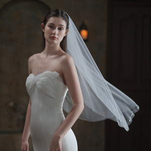 2312 V844 velo <span class=keywords><strong>de</strong></span> <span class=keywords><strong>novia</strong></span> único francés retro Super Hada nuevo blanco caliente boda suave gasa tocado - Product Image 3