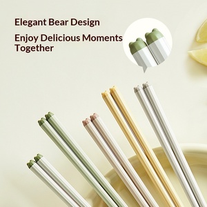 Baguettes en plastique antidérapantes résistantes à la chaleur, design mignon de dessin animé, fraîches et adorables, 10 paires pour usage domestique individuel, livraison rapide - Product Image 2