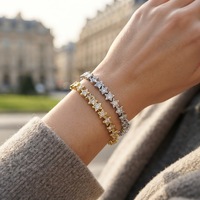Bracelet élastique étoile sertie de pierres, bijoux, serti à griffes, étoiles brillantes, chaîne tennis en CZ, bracelet extensible, cadeau de Noël pour couples