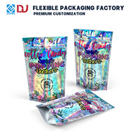 Holo Grafische Snoepverpakking, Iridescent Staande Zipzak, Herbruikbare Foliezak voor Snoep, Gummies en Snacks