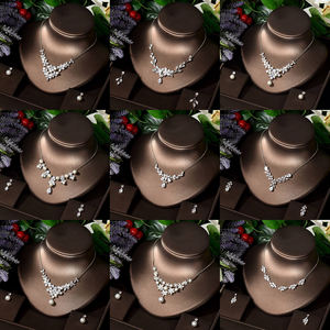 Женский Комплект украшений из колье и серег с фианитами, N-1261 - Product Image 2