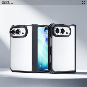 Étui pour iPhone 18 Fold avec charnière <span class=keywords><strong>centrale</strong></span>, pliage gauche-droite à 360 degrés, cadre souple et dos rigide, protection anti-chute - Product Image 1
