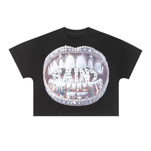 T-shirts graphiques Streetwear Boxy Cropped T Shirts 100% Coton T-shirts de luxe de haute qualité pour hommes - Product Image 1
