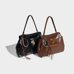 High-End Women's Large Capacity <b>Tote</b> Bag <b>Zip</b> Closure Autumn Winter Cross-Body Satchel With Polyester Tanjing - Product Image 2