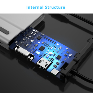 Vcom 15 trong 1 máy tính xách tay Docking MST SST đa màn hình USB C <span class=keywords><strong>HUB</strong></span> USB3.1 splitter 4K HDMI dp VGA Gigabit Ethernet PD phí - Product Image 3