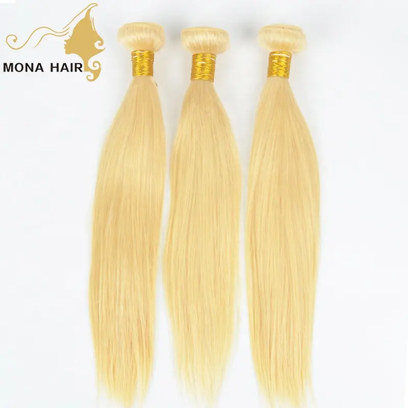 Affordable 613 Blonde Bundles Lace Front 100 Human Hair Double Weft Bundles With Closure