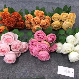 Fabricants vente directe 5 têtes bouquets fleurs <span class=keywords><strong>de</strong></span> <span class=keywords><strong>pivoine</strong></span> en soie artificielle pour mariage <span class=keywords><strong>mariée</strong></span> décor à la maison - Product Image 6