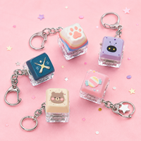 Custom Keyboard Key Keychain Acrylic Keycap Design Metal Ring Personalized Color Wholesale Promotional Souvenir Gift
