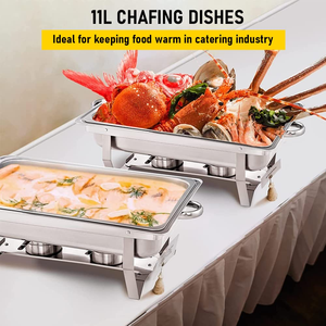 Plat Chafing en Acier Inoxydable : Ensemble Chauffe-Plats de Buffet avec Méthode de Chauffage au Combustible - Product Image 6