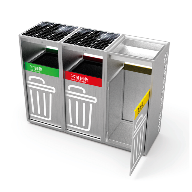 Multi Function Small Blue Innovative Stainless Steel Outdoor Hotel Use Dustbin Automated 3 1 Smart Touchless Sensor Eco-Friendly