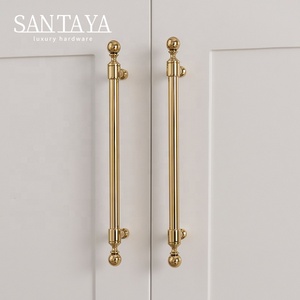 Santaya Solid Brass Kitchen Cabinet Handle PVD Gold Furniture Pulls Wardrobe Long Handles <strong>Dresser</strong> Drawer <strong>Knobs</strong> - Product Image 5