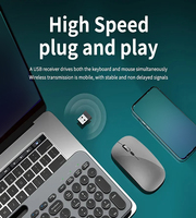 Keyboard komputer multi-perangkat, Keyboard komputer ukuran penuh sangat ramping dengan tempat Tablet, sisir Mouse Keyboard USB untuk Pad/Ponsel/Mac