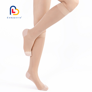 Médicament été 15-21mmhg solide mince soins infirmiers genou haut fermer orteil tricoté bonneterie pure <span class=keywords><strong>Compression</strong></span> infirmière chaussettes - Product Image 2