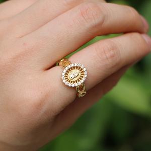 Duyizhao Bague en zircon cubique Notre Dame <span class=keywords><strong>de</strong></span> <span class=keywords><strong>Guadalupe</strong></span> Vierge Marie Bijoux religieux Bague en or pour femmes Bijoux - Product Image 5