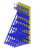 Mur de soutènement modulaire réutilisable à structure en acier de conception moderne, à support unilatéral, haute résistance, pour le coffrage de construction en hauteur