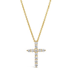 Commercio all'ingrosso 925 Sterling Silver placcato oro delicato gioielli di moda <span class=keywords><strong>Anastasia</strong></span> 65 collana croce donna - Product Image 4