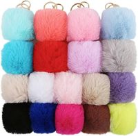 Facile à ouvrir pour assortir à vos clés porte-clés pompons en fourrure porte-clés pompons bricolage pour femmes accessoires de sac et pendentif pour filles